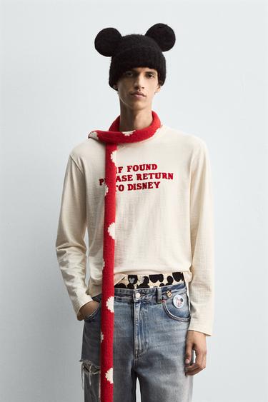 HARRY LAMBERT FOR ZARA X DISNEY ЖАЗУЛЫ ФУТБОЛКА - Экру Zara компаниясынан