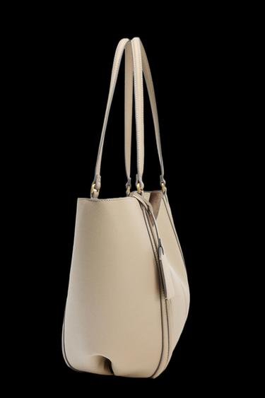 Zara MAXI TOTE BAG - Beige