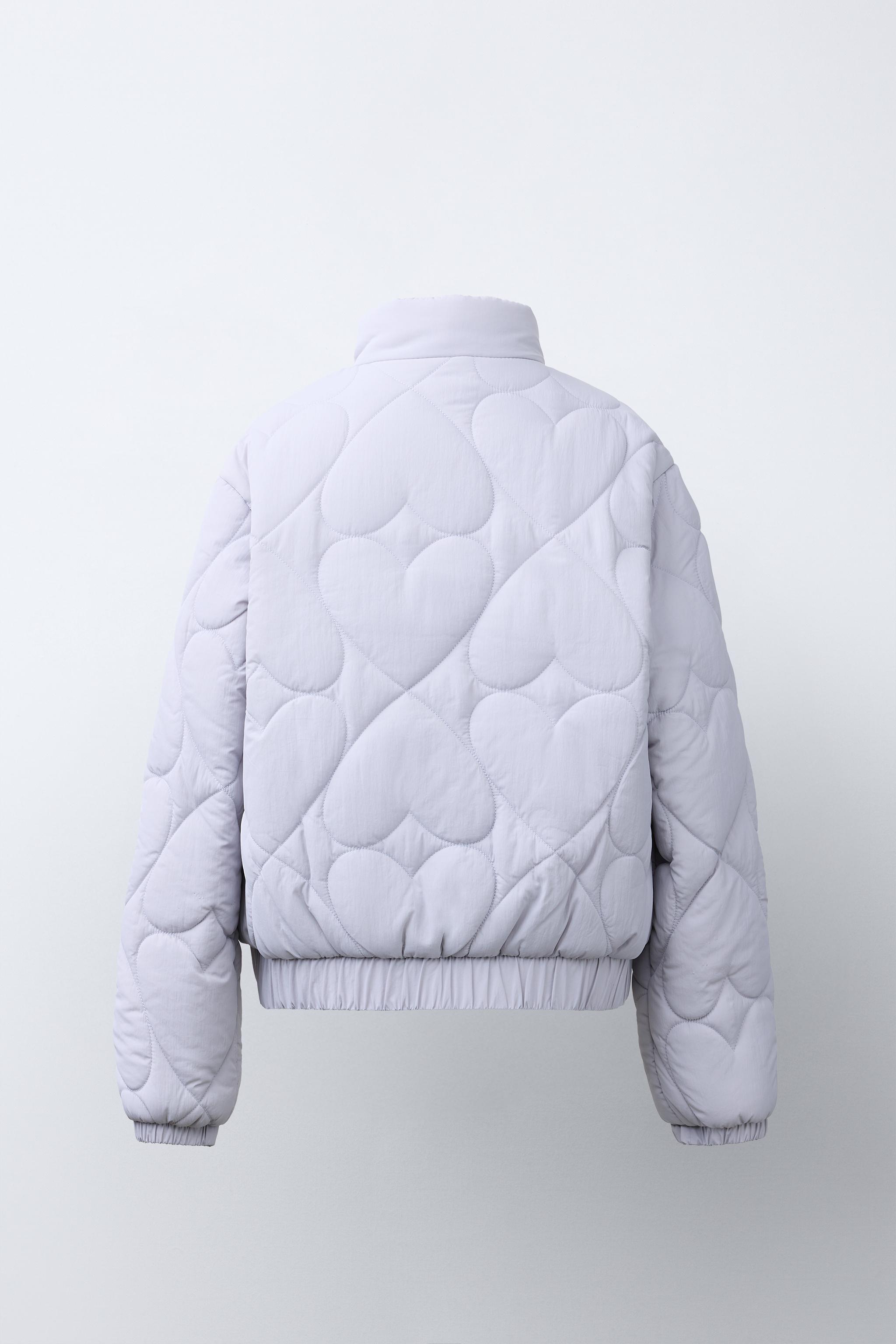 ハート柄パフジャケット - ブルーグレー | ZARA Japan / 日本