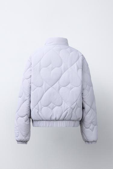 VESTE REMBOURRÉE CŒURS - Gris bleu de Zara - Image 3