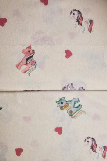 KIDS' MY LITTLE PONY© HEART PRINT FLAT SHEET - Multicoloured by Zara - Image 4