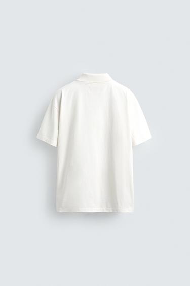 WASHED REGULAR FIT POLO SHIRT - Oyster-white by Zara - Image 7