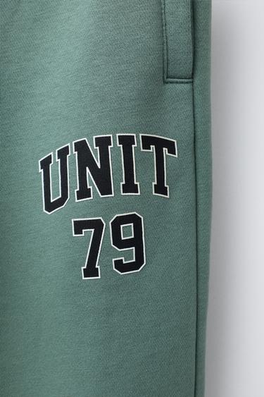 PANTALON DE JOGGING AVEC INSCRIPTION - Vert d'eau de Zara - Image 3