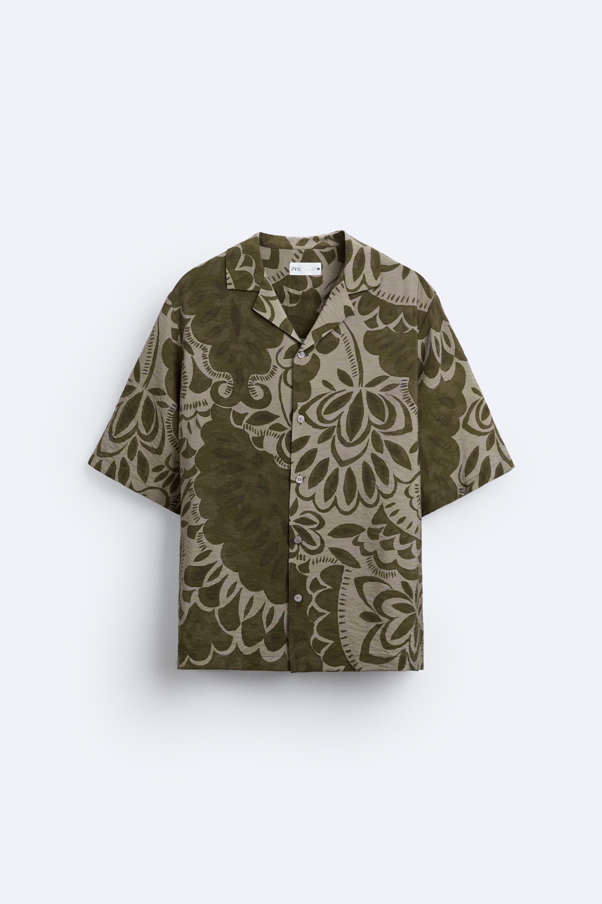 FLORAL PRINT SHIRT - Mid-green | ZARA Canada