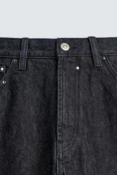 RELAXED FIT JEANS WITH STUDS - Indigo by Zara - Image 7