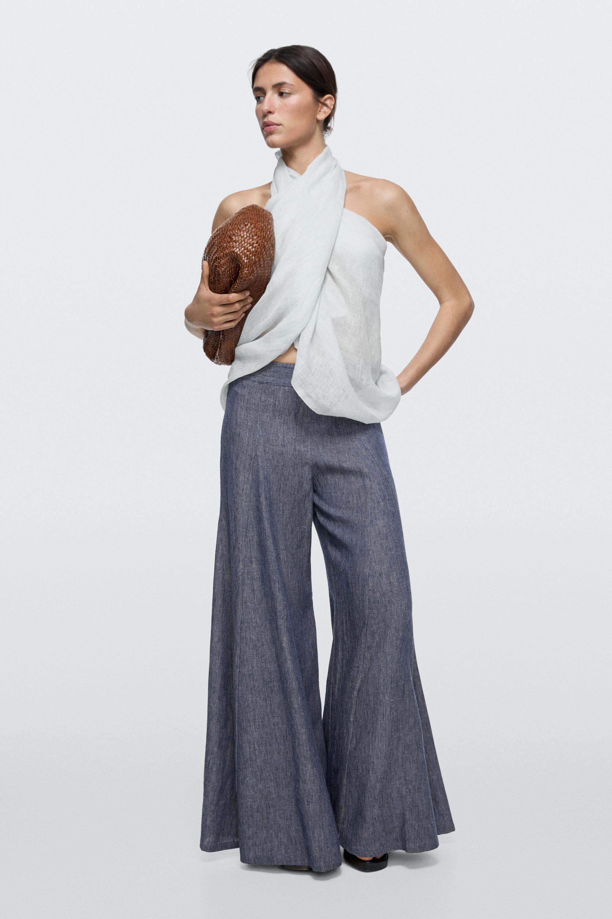 Pantalon palazzo avec plis