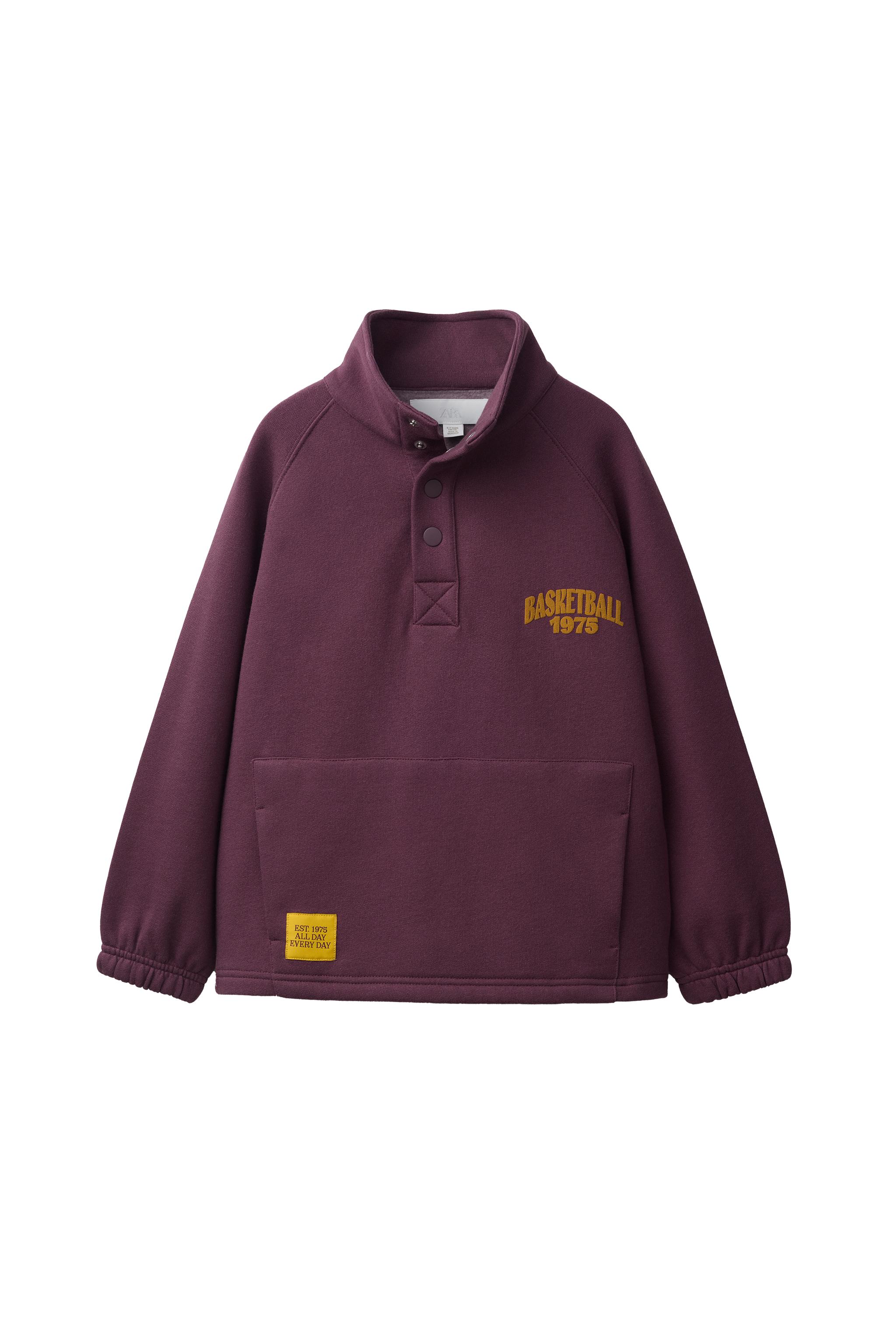 バスケットボールプリントスウェットシャツ - パープル | ZARA Japan