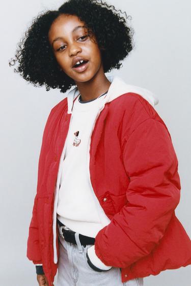 CAZADORA ACOLCHADA CAPUCHA FELPA - Rojo de Zara