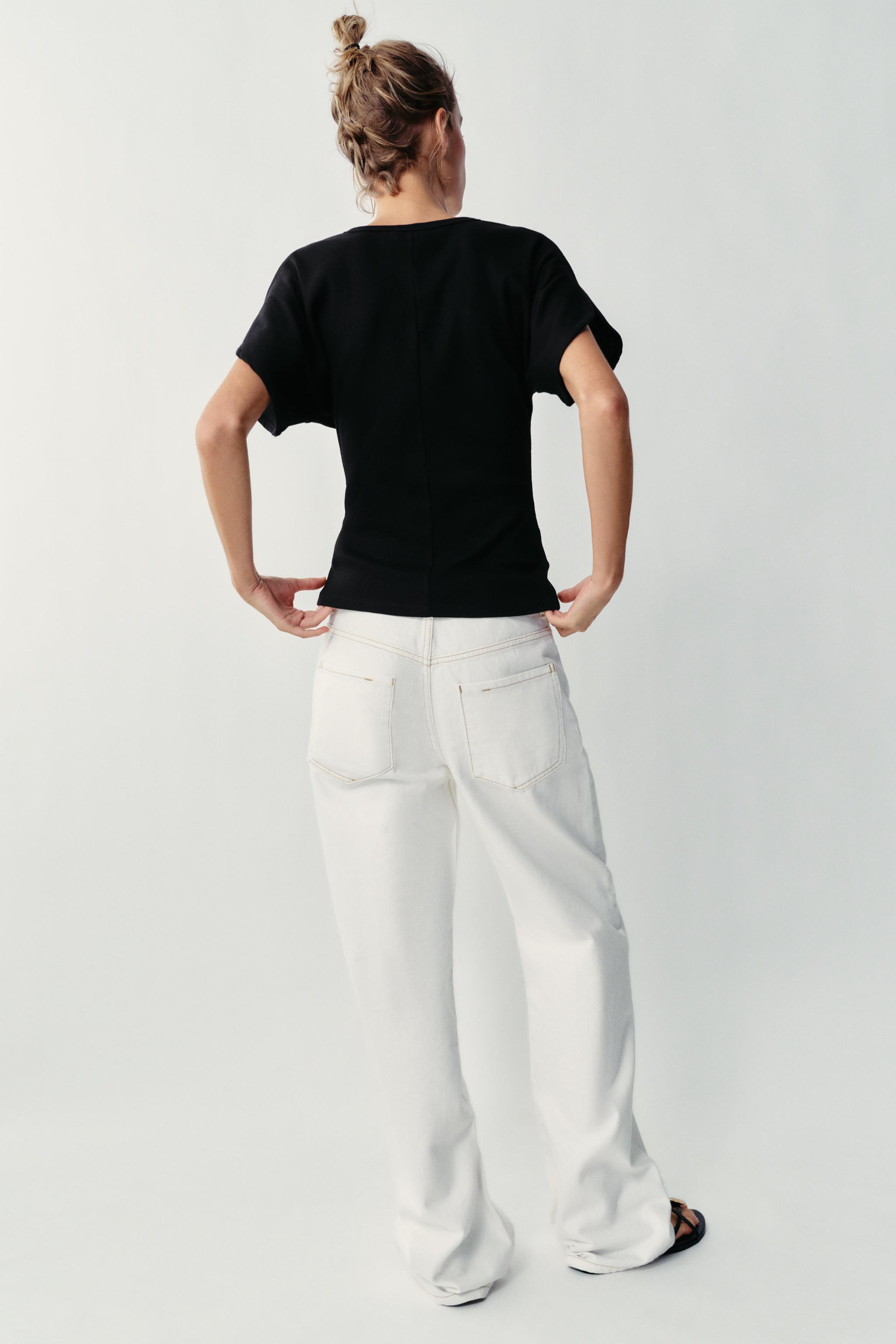 Женские футболки Zara CAP SLEEVE T-SHIRT — фото 5
