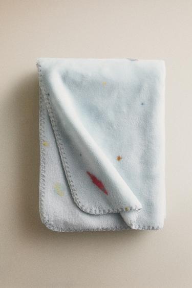 FLEECE SPACE BABY BLANKET - Multicoloured by Zara