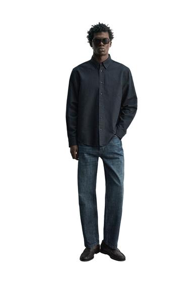 قميص REGULAR FIT قنب - قطن - بحري داكن الخاص بـ Zara