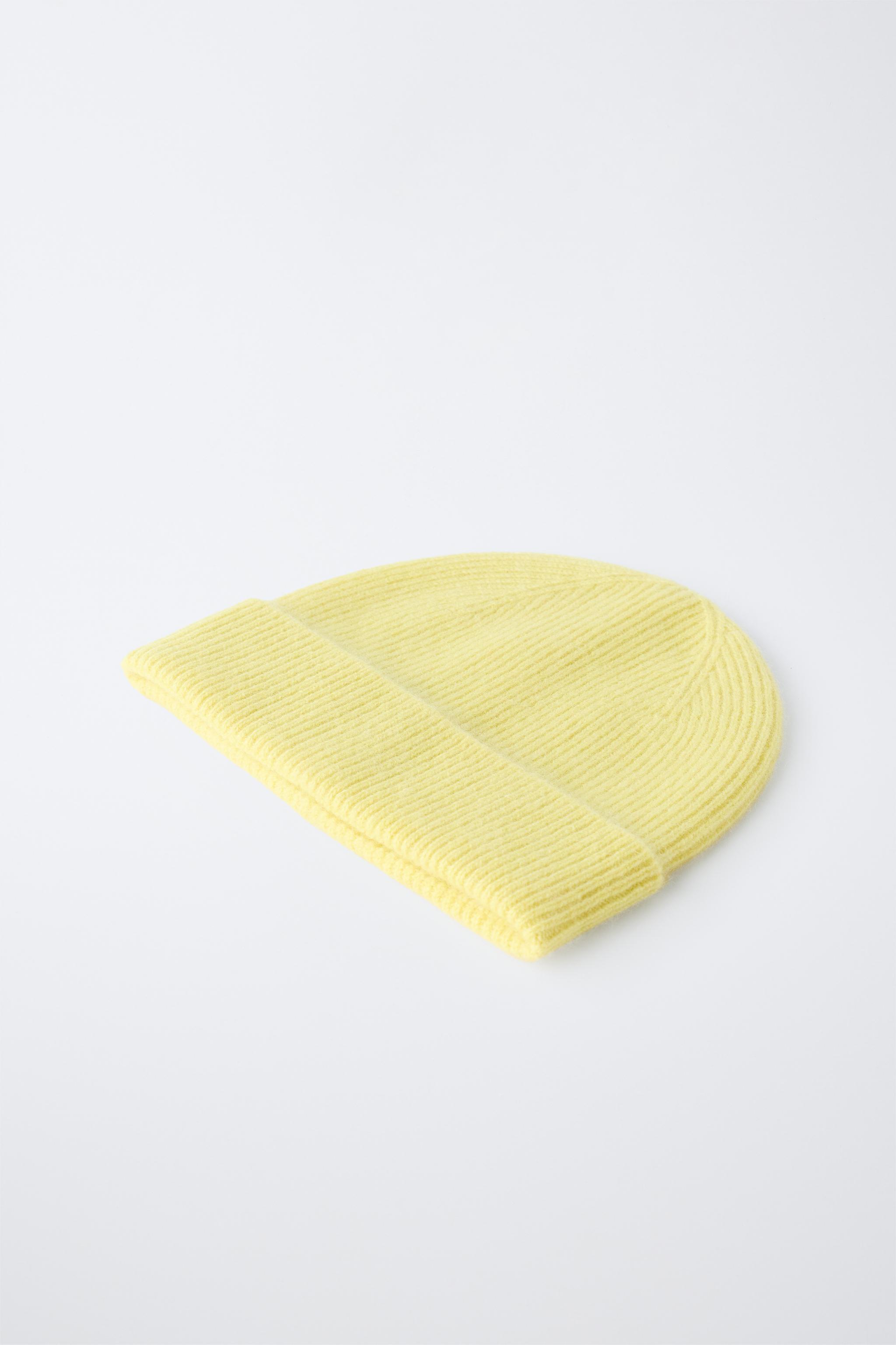 100% CASHMERE BEANIE — Yellow