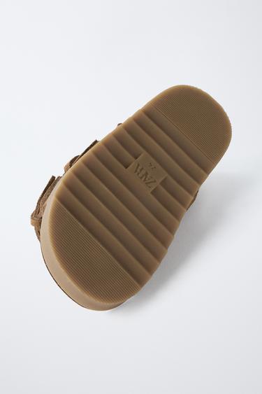 LEATHER BUCKLE SANDALS - Brown de Zara - Image 5