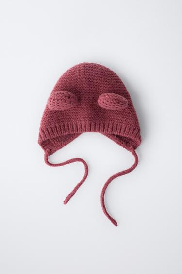 KNITTED BONNET WITH EARS - Pink by Zara - Image 2