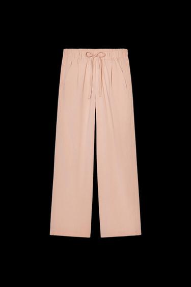 Zara ELASTIC WAIST PANTS - Pale pink - Image 0