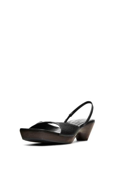 Zara Wood heel sandal - Limited edition - Black