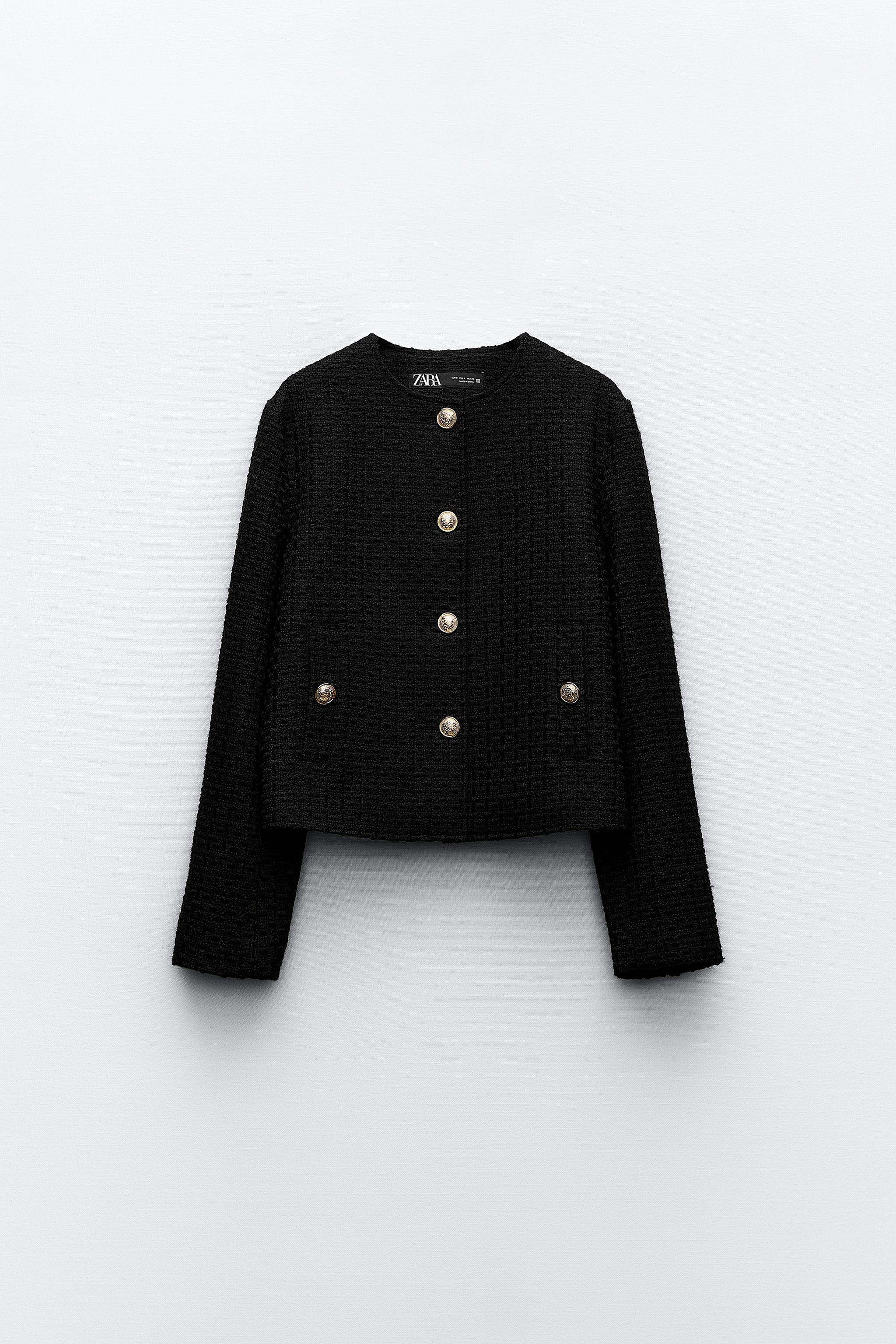 Zara black 2024 boucle jacket