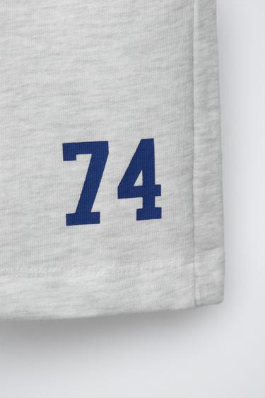 BERMUDA DE JOGGING NUMÉROTÉ - Gris chiné de Zara - Image 3