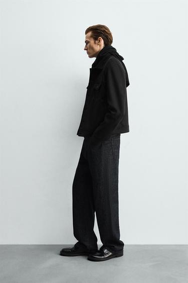 VESTE EFFET DAIM REGULAR FIT - Noir de Zara - Image 3