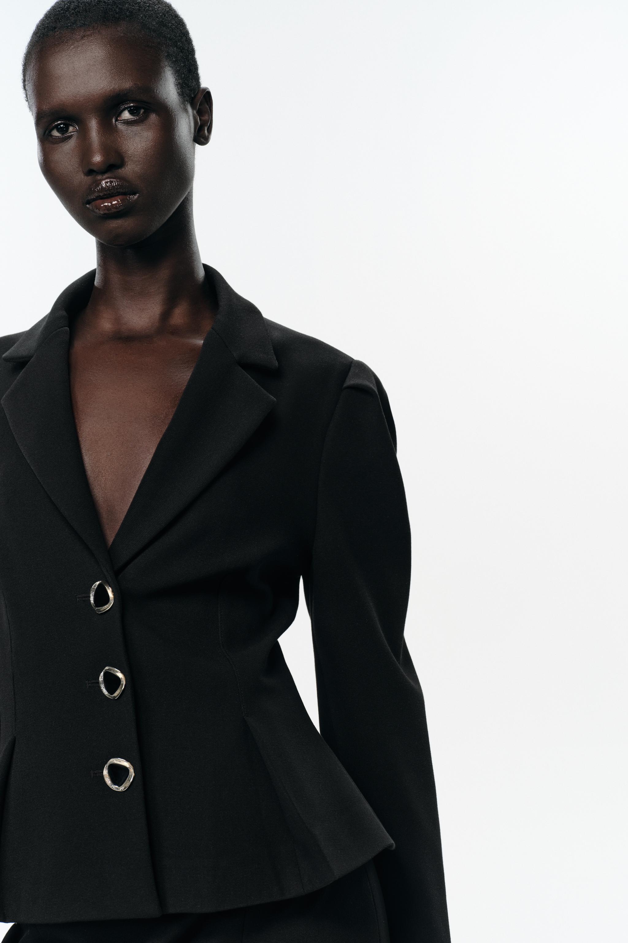 PUFF SLEEVE PEPLUM BLAZER