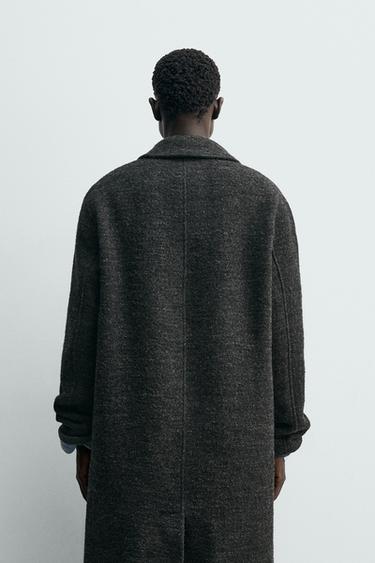 MANTEAU AVEC LAINE TEXTURÉE - Gris foncé de Zara - Image 2