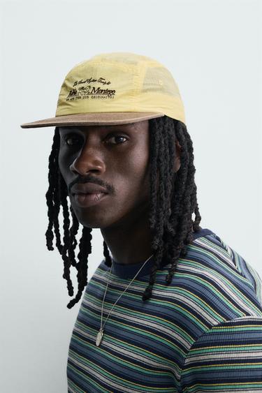 CASQUETTE À VISIÈRE PLATE BRODERIE CONTRASTANTE - Jaune de Zara - Image 1