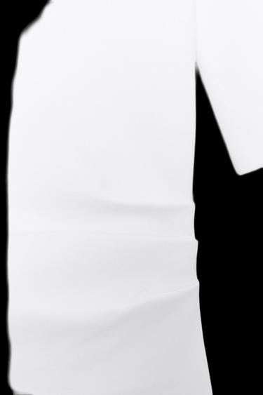 Zara RUCHED INTERLOCK T-SHIRT - White