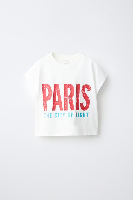 TEXT PRINT T-SHIRT - Oyster-white by Zara - Image 0