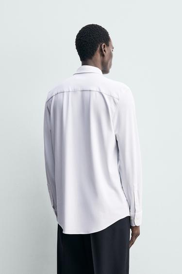 CHEMISE ÉLASTIQUE STRUCTURÉE - Blanc de Zara - Image 2