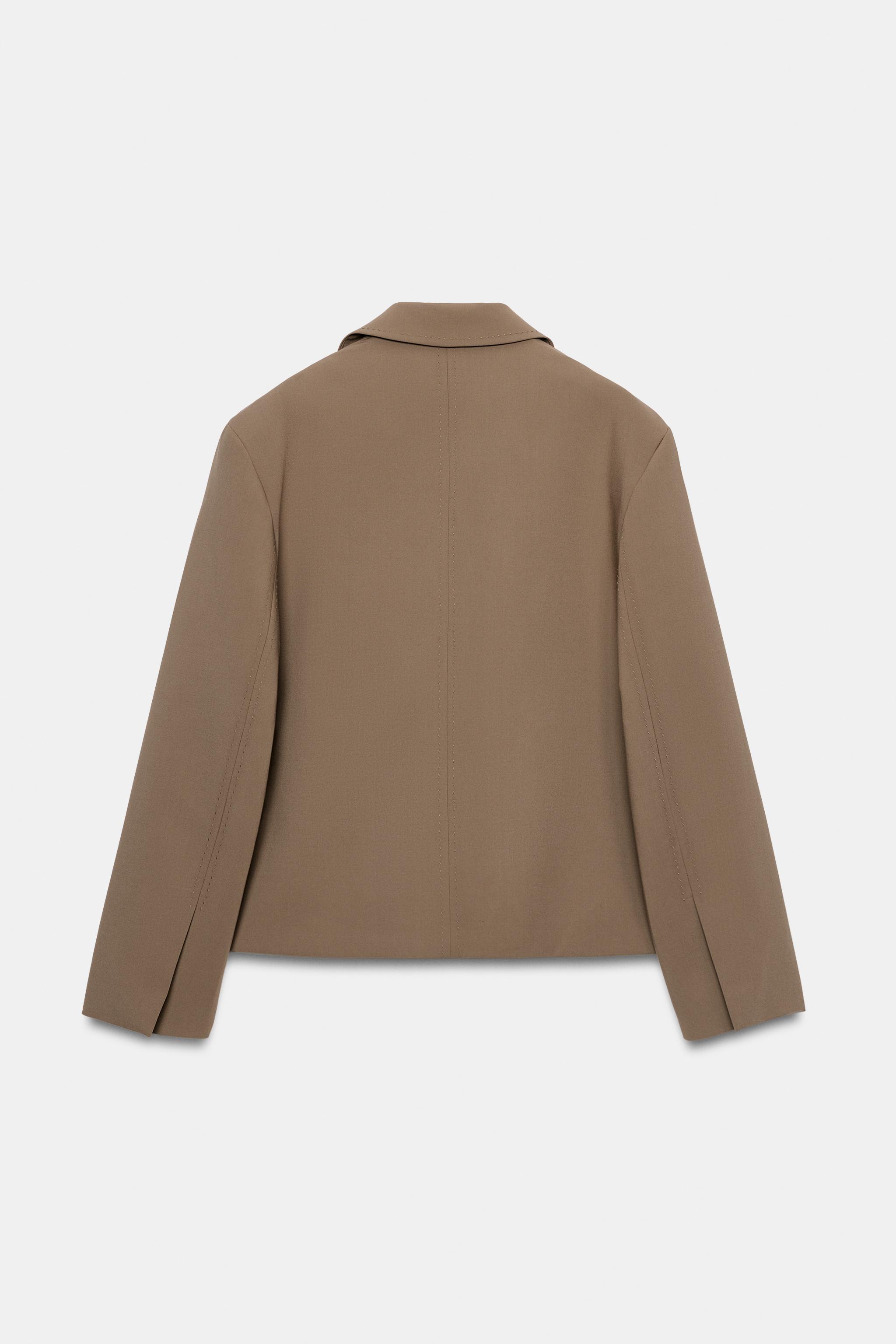 Zara DİKİŞ DETAYLI KISA OVERSIZE BLAZER görsel 8