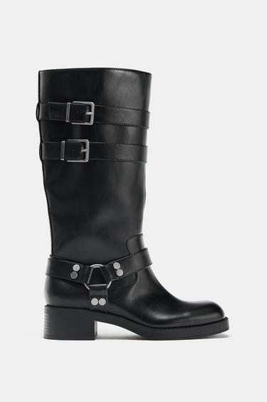 METAL BUCKLE BOOTS - Black by Zara