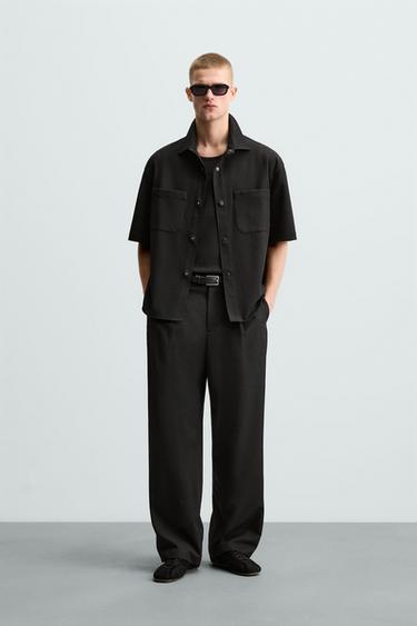 CAMISA LARGA COMFORT - Preto da Zara