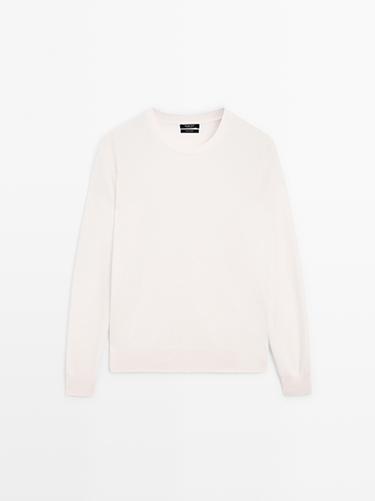 Zara Knit 100% cashmere crew neck sweater - Ecru