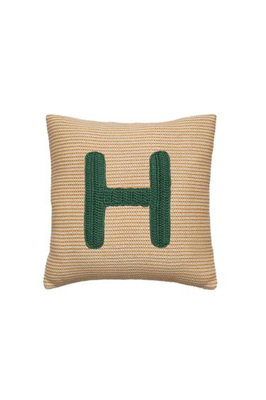 BESTICKTES KINDERKISSEN BUCHSTABE H - Gelb von Zara