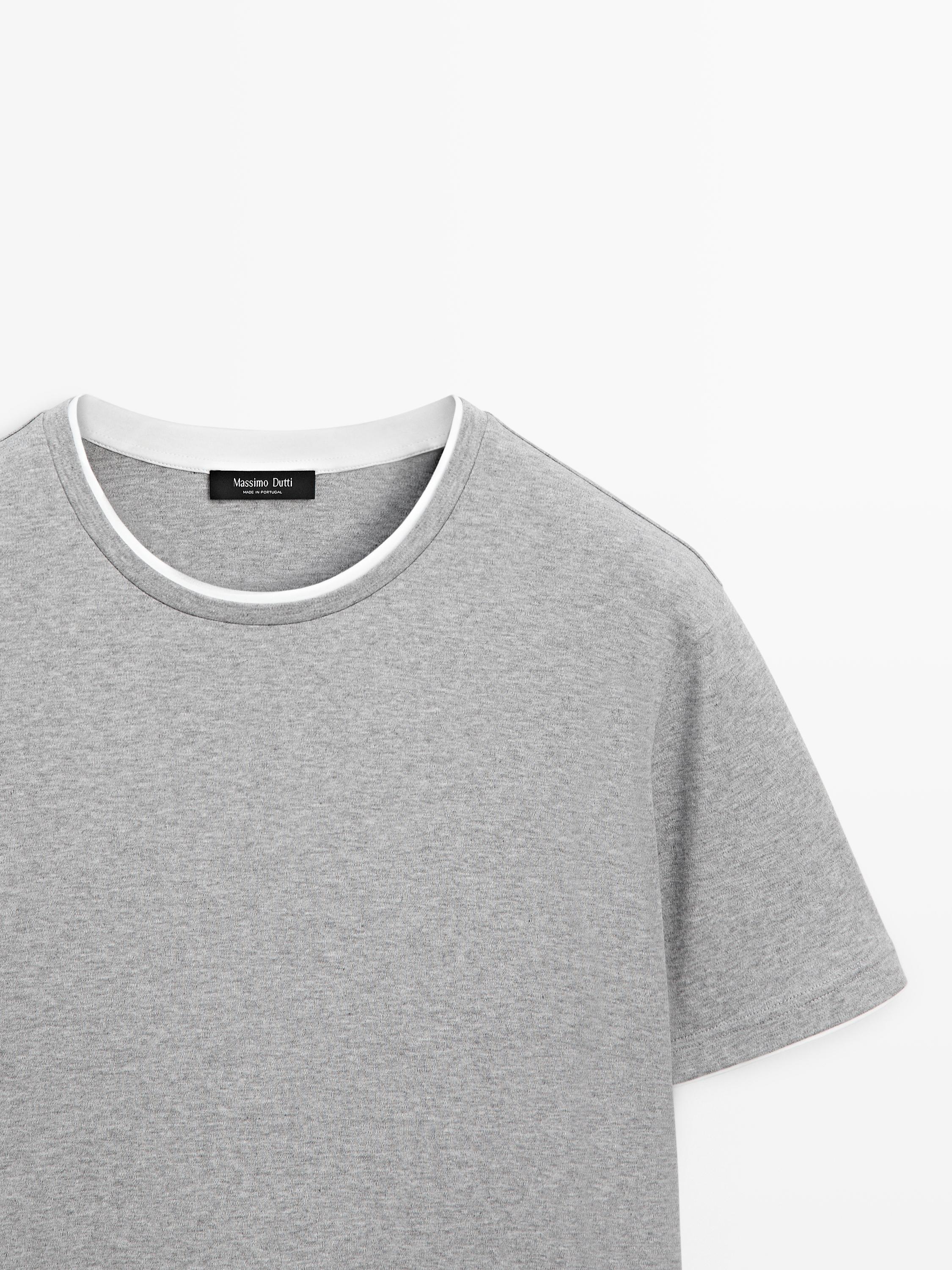100% cotton T-shirt with contrast detail