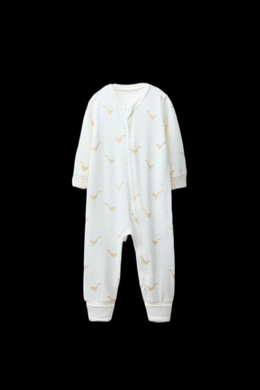 WARM DUCK CONVERTIBLE FOOT SLEEPSUIT - Ecru by Zara