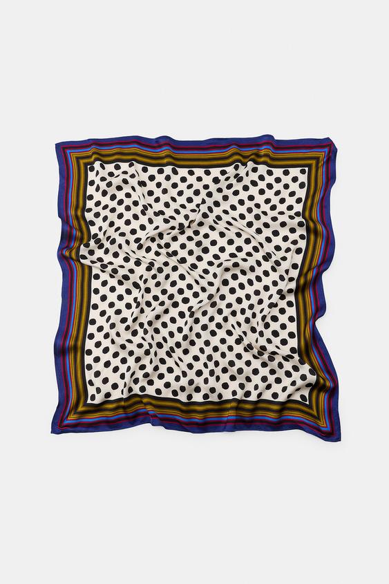 PAÑUELO 100% VISCOSA ESTAMPADO LUNARES - Crudo de Zara - Imagen 0