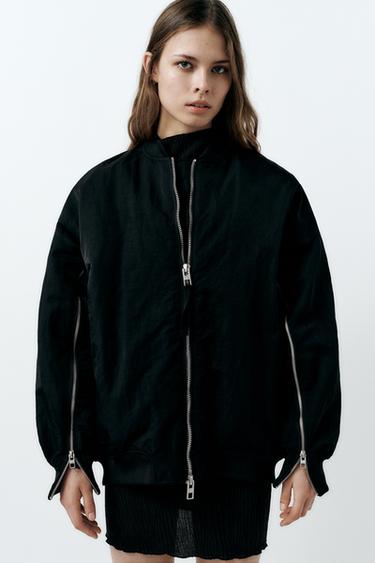 CAZADORA BOMBER OVERSIZE - Negro de Zara