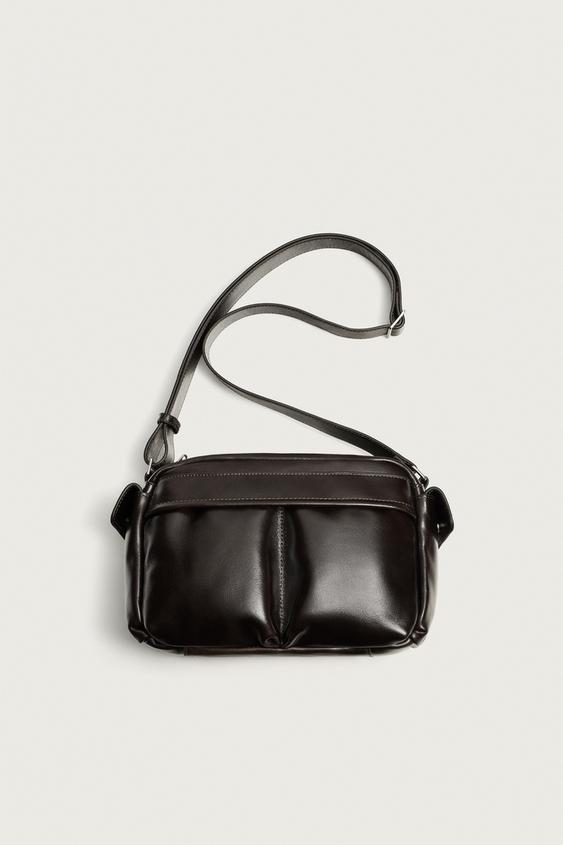 BANDOLERA PIEL - Marrón de Zara - Imagen 0