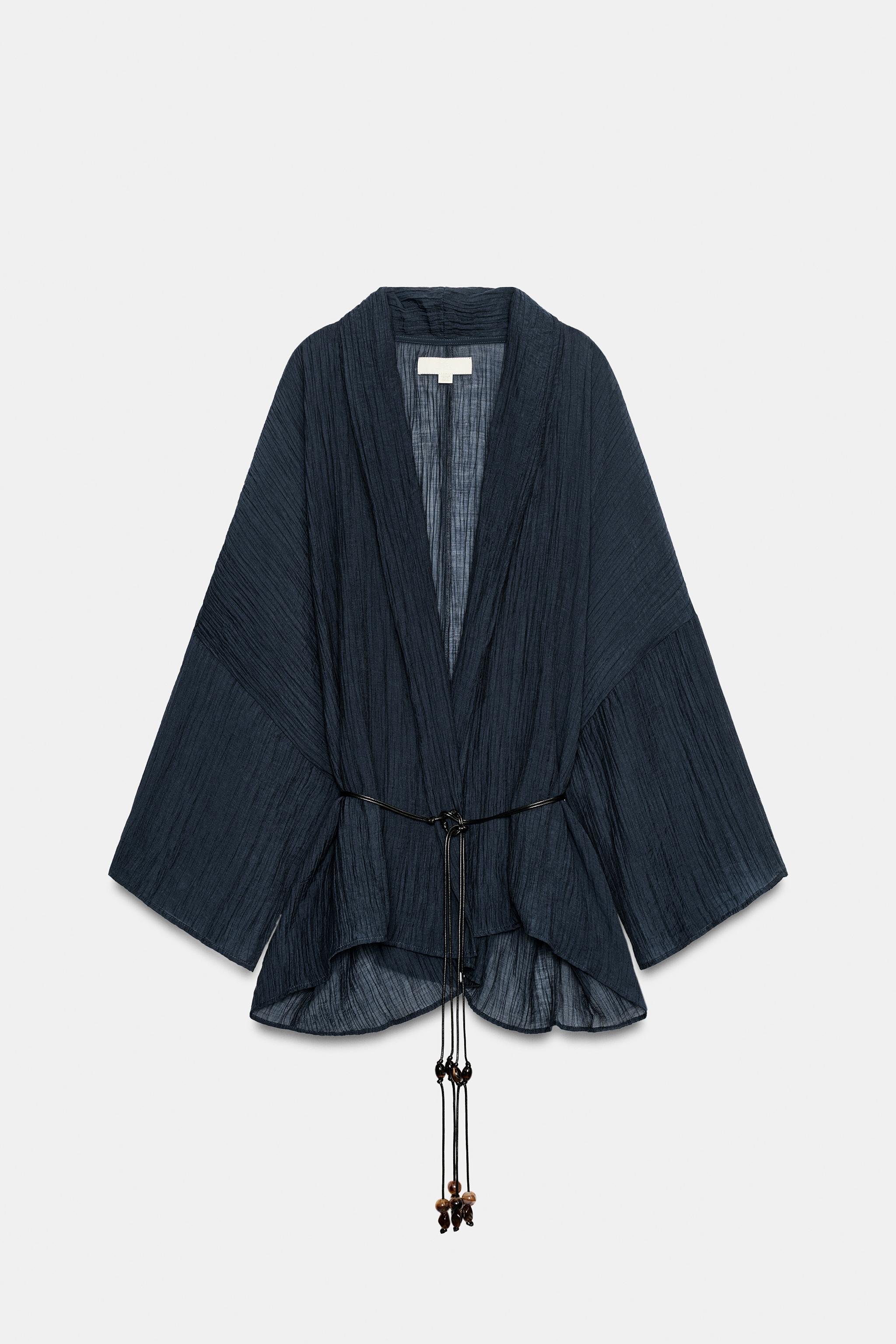 Женские куртки Zara WRINKLED EFFECT SEMI-SHEER JACKET — фото 5
