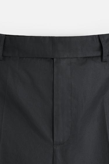 WAXED CHINO TROUSERS - Black by Zara - Image 7