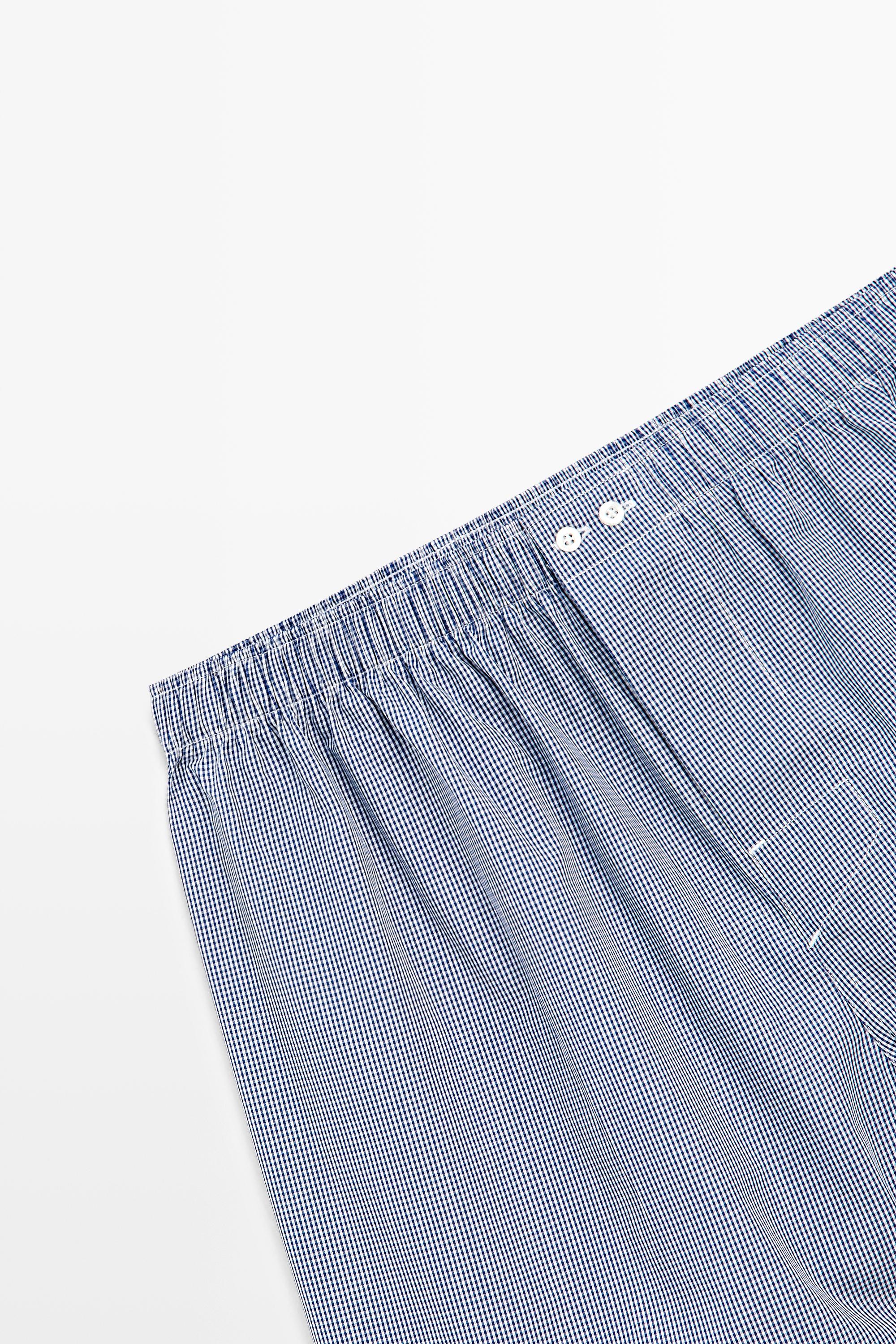 100% cotton micro-check boxers