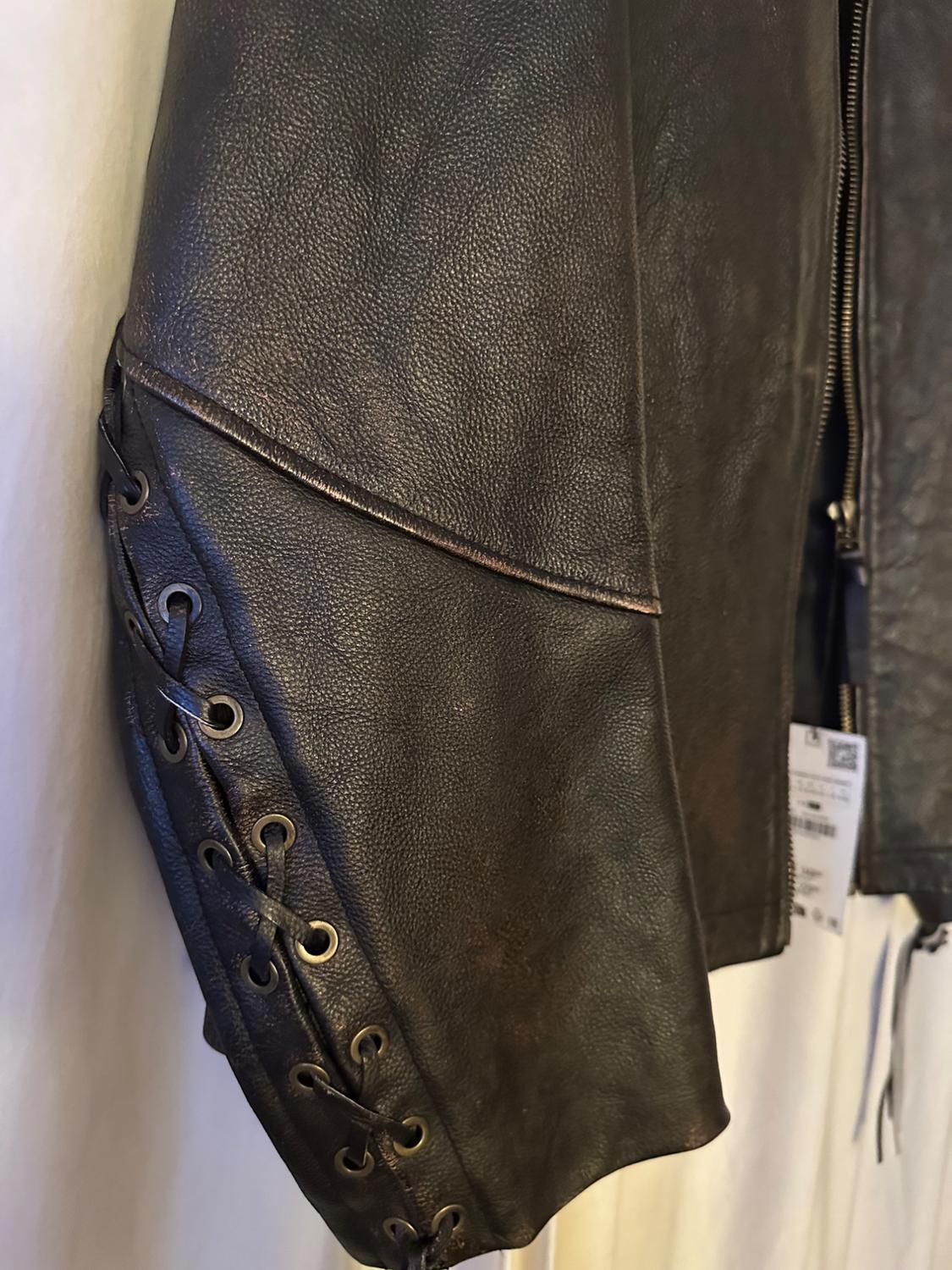 VINTAGE EFFECT LEATHER JACKET - Image 3