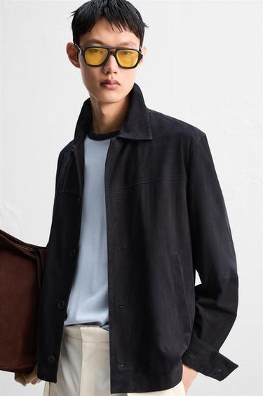 Zara 麂皮外套 - 海藍色