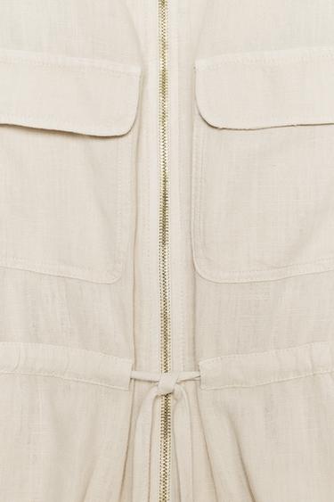 CHEMISE SAFARI AVEC LIN - Sable de Zara - Image 7