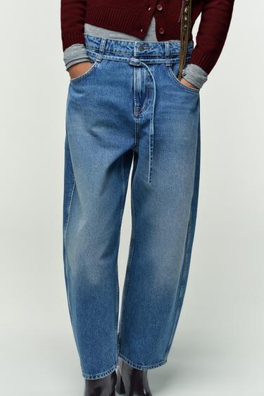 JEAN Z1975 BARREL TAILLE MOYENNE - Bleu moyen de Zara - Image 1