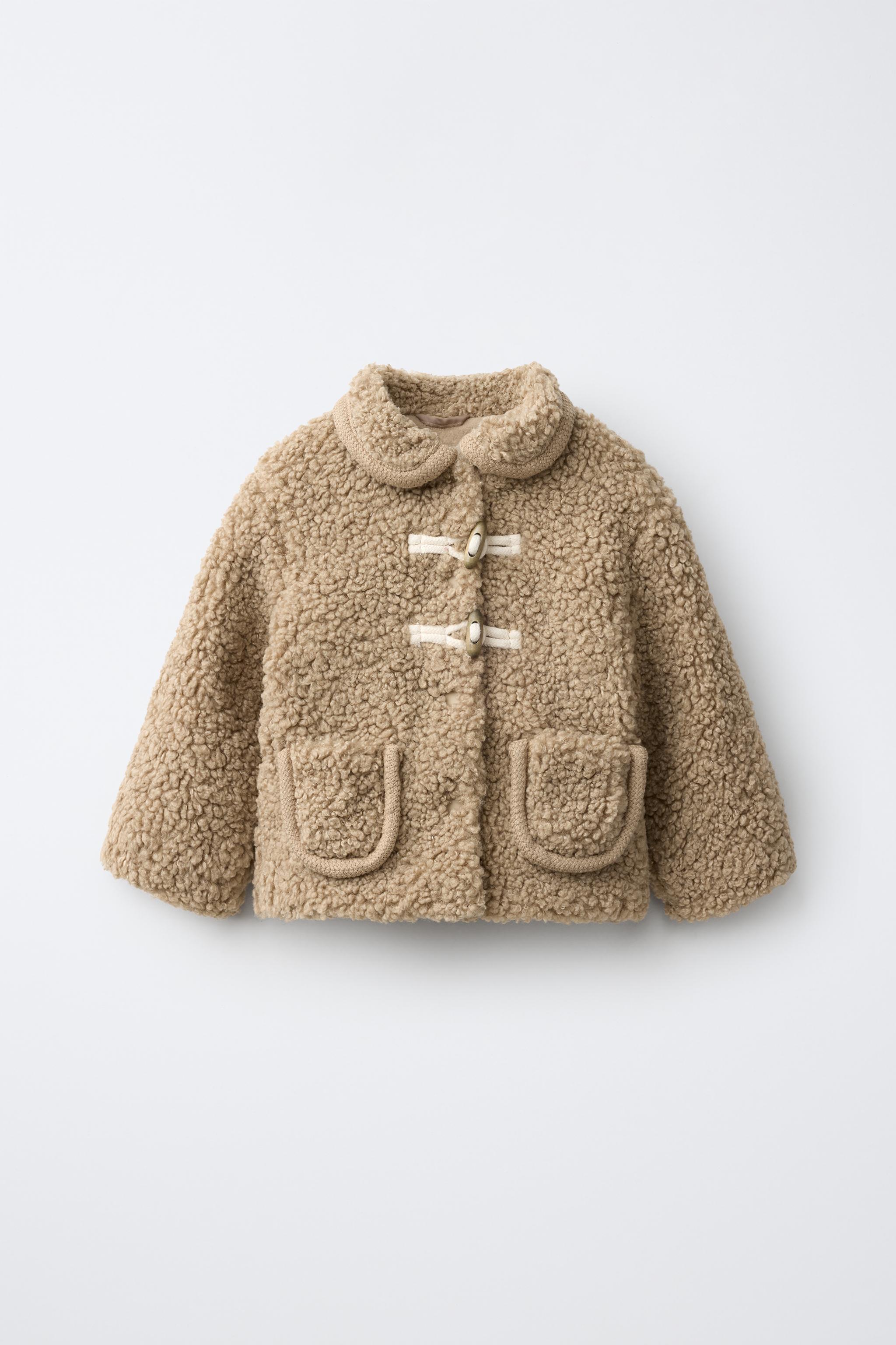 SHEARLING JACKET WITH FROG FASTENING - taupe brown | ZARA United