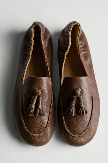 Zara Leather tassel loafers - Hazelnut Brown - Image 0