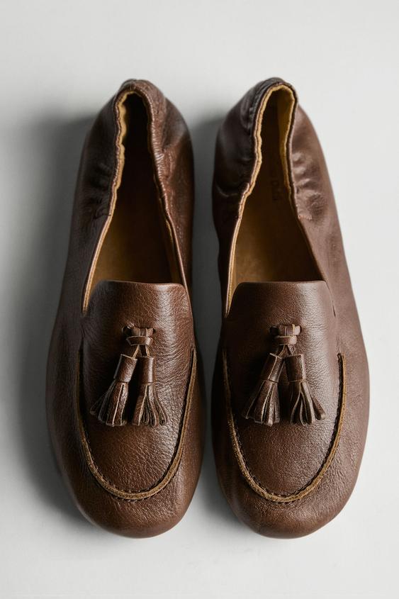 Leather tassel loafers from Zara - $200