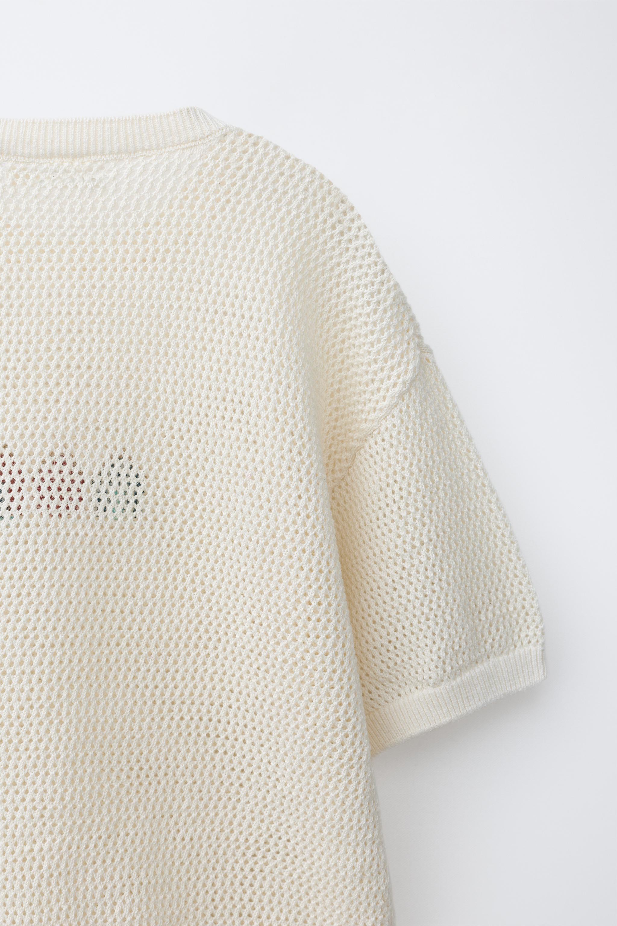 EMBROIDERED HOUSES KNIT T-SHIRT - Ecru | ZARA United States